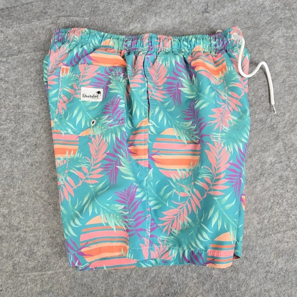 Boardies Apparel Shorts Mens‎ Large Multicolor Tropical Swim Trunks Quick Dry